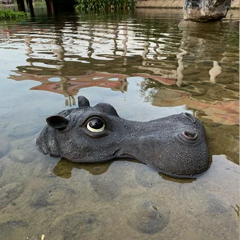 Dārza Dīķis Peldošās Dzīvnieku Ornamentiem Hippo Vadītājs Haizivs Atpakaļ Modelēšana Peldošās Ūdens Mājas, Dārza Rotājumi