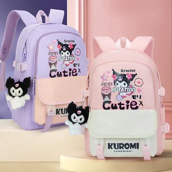 Jaunu Sanrio Kuromi Co-branding Schoolbag Cute Karikatūra Pamatskolas Skolēni Liela Jauda, Junior High School Studentiem Mugursoma