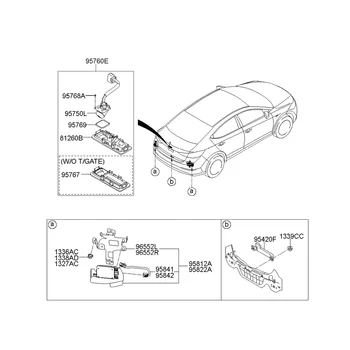 95760-F2001 Tailgate Rokturi Atpakaļskata Kamera 95760-F2300 par Hyundai Elantra 2017+ Bagāžnieka Autostāvvieta Palīdzēt Back-Up Kamera