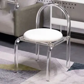 Mobilo Kumode Krēslu Akrila Guļamistaba Ieejas Balts Pouf Osmaņu Eiropas Stilīgs Sillas Para Sala De Estar Mājas Mēbeles