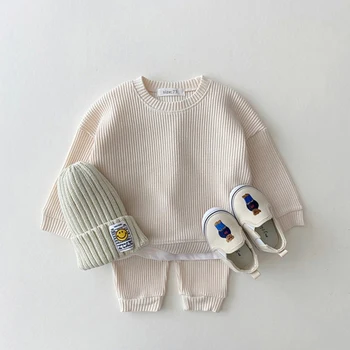 2GAB New Baby Set Boys Meiteņu Sporta Tērps Toddler tīrtoņa Krāsas Uzvalks Zīdaiņu Apģērbs, Rudenī, Ziemā, Pavasarī Baby Boy Apģērbs