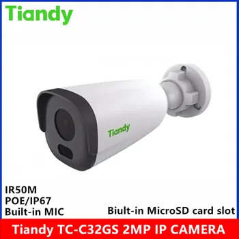 sākotnējā Tiandy zīmola TC-C32GS 2MP Starlight IR50 metru POE IP67 Atbalsta tripwire un perimetra amats Iebūvēts Mikrofons IP Kameras