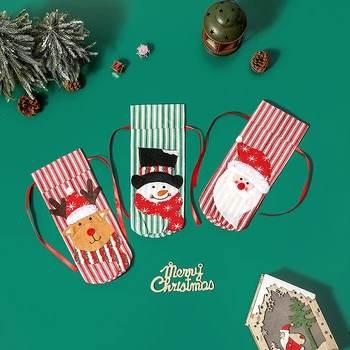 Ziemassvētku Vīna Pudele Ietver Santa Claus, Sniegavīrs Modelis Pudeles Dekorēšana Somas Home Hotel Ziemassvētku Galda Dekorēšanai