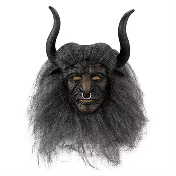 Bull Dēmonu Karalis ar Matu un Ragu Lomu Spēlē Masku Halloween Tērpu Aksesuārus Smieklīgi Lateksa Maska Jautri Filmu Maska Puses Maska