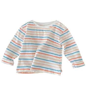 Baby Girl T Krekls, Svītraina Kokvilnas Mīksta Zīdaiņu Apģērbs Casual Pavasara Rudens Bērniem Ar Garām Piedurknēm Topi