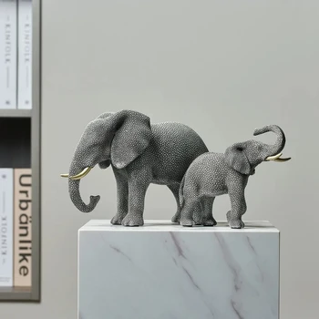 Mākslas Sveķu Black Ziloņu Skulptūras Abstract Darbvirsmas Dzīves Rotājumu Sajūtu Dizaina Mājas Apdare Dzīvnieku Statuja