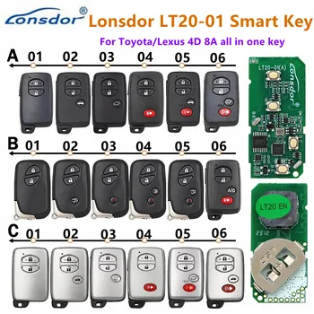 Lonsdor LT20-01 Smart Remote Auto Atslēgu Keyless Valdes 0140 3370 5290 A433 F433 Toyota/Lexus 4D 8.A Darbu ar K518 K518ISE KH100+