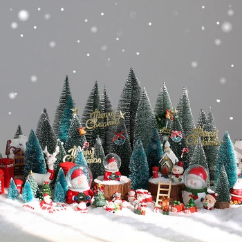 Mini Ziemassvētku Eglīte Mākslīgā Sniega Sals, Priežu Ziemassvētku Amatniecība Darbvirsmas Dekoratīvās Piegādēm, Ziemassvētku Rotājumi, Mājas Dekoru