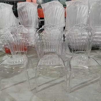 ML-R12 Augstas kvalitātes mūsdienu lēti pārredzamu sveķu plastmasas krēsls troņa krēslu, lai kāzas