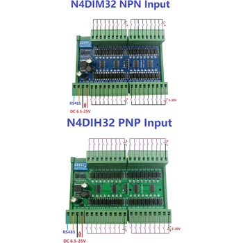 N4DIH32 N4DIM32 32ch PNP NPN Izolētas Digitālā Ieeja RS485 Modbus Rtu Kontrolieris DC 12V 24V PLC Slēdzis Daudzums Iegādes Valde