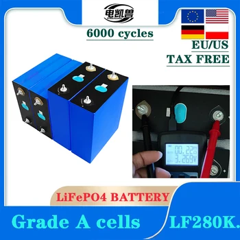 Jauns A-klases 6000 cikla 310Ah 280Ah Lifepo4 uzlādējams akumulators 3.2 V litija dzelzs fosfāta prizmu, saules enerģija, ES/ASV beznodokļu