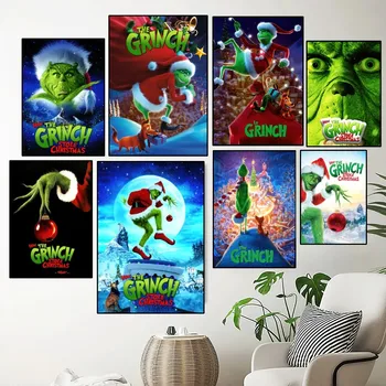 Filma G-Grinch Atdzist C-Ziemassvētku Plakātu Izdrukas Sienas Guļamistaba, Dzīvojamā Istaba Dekorēšanas Uzlīme