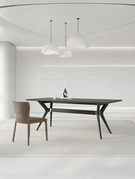 Minimālisma šīfera pusdienu galda gaismas luksusa mūsdienu dizaineru nelielā dzīvoklī sadzīves taisnstūra pusdienu galda