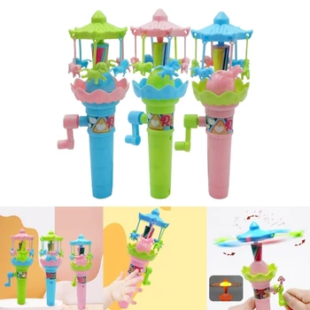 Roku Izliekts Rotējošo Rotaļlieta ar LED Gaismas Kvēlojošs Rotaļlietas (Random Krāsu) Jautrības karuselis Rotaļlieta ar Gaismas
