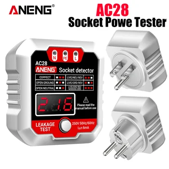 ANENG AC28 Digital Ligzda Jauda Testeri 250V 50Hz/60Hz Ligzda Polaritātes Detektoru Sprieguma Testeris Circuit Breaker Finder ES/ASV Plug