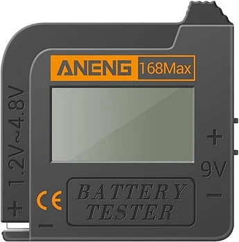ANENG 168Max LCD Akumulatora Sprieguma Testeris Ciparu Akumulatora Jaudu un Testeris 18650 Litija Baterijas AA 9V Diagnostikas Rīks