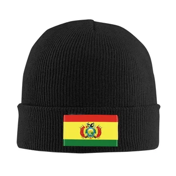 Bolīvijas Karoga Sunīti Cepure Adīta Cepure Vīriešu Un Sieviešu Modes Unisex Ziemas Siltā Skullies Beanies Vāciņi