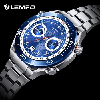 LEMFO S59 Smartwatch Nerūsējošā Tērauda Bluetooth Zvanu Fitnesa Tracker Sporta Smart Pulksteņi Vīriešu Asins Spiediena Monitoru, 300mAh