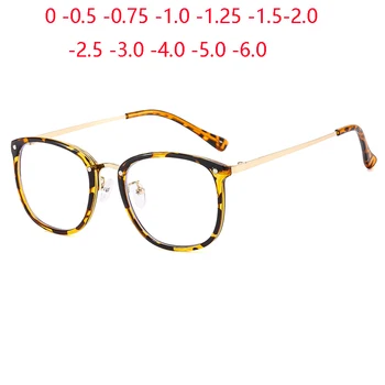 Zilā Gaisma Pretbloķēšanas Ovāls Recepšu Brilles, Lai Tuvredzīgs Leopard Rāmis Tuvredzība Photochromic Brilles -0.5 -0.75, Lai -6