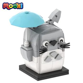 MOOXI Cartoon Movie Anime Ķieģeļu Totoro Šinšillu Radošo Dzīvnieku Celtniecības Bloki Dāvanas Izglītojoša Rotaļlieta Bērniem MOC1062