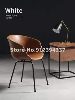 Nordic light luksusa ādas ēdamistabas krēsls home mūsdienu minimālisma atzveltni galda izkārnījumos neto sarkano krēslu rūpniecības stila kafejnīca tabula