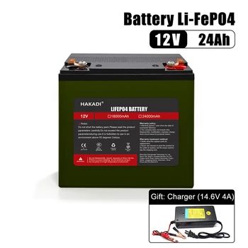 HAKADI Lifepo4 12.8 V 24Ah Uzlādējams Akumulators, Ar BMS 4S8P Par Enery Stoarge Zvejas Āra Barošanas Ar 4A Lādētāju