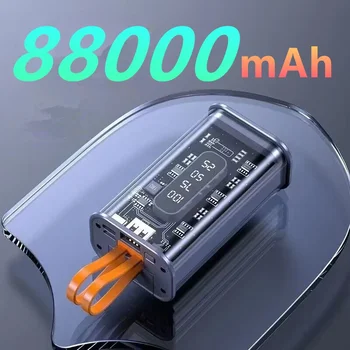 88000mAh Mini Power Bank Portatīvo Lādētāju, Ātra Uzlāde un Ārējo Akumulatoru ar LED Nakts Lampa iPhone Xiaomi Āra Maksas