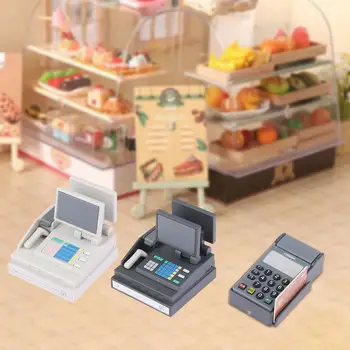 Mini trīsdimensiju Kases Rotaļlietas Reāli Namiņš Kredītkartes Mašīna Izsmalcinātu Mini Ornaments ar leļļu Namiņš