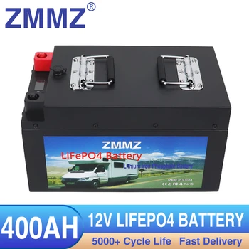 12V 400Ah LiFePO4 Baterijas Iebūvēts BMS Litija Dzelzs Fosfāta Šūnu 5000 Cikli RV Campers Golfa Grozā Saules Uzglabāšana + Lādētājs