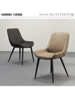 Ziemeļvalstu Ikdienas Dizainera Biroja Krēsls, Gaismas Luksusa Čuguna Mākslas Vienkārši Mūsdienu Mīksto Dīvānu Ēdamistabas Krēslu Atpakaļ, Krēsls, Taburete