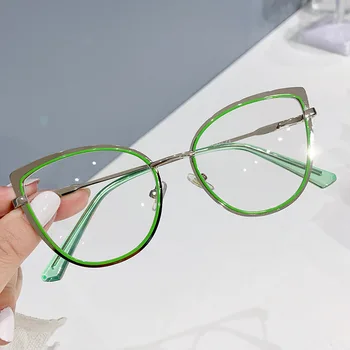 Jaunā Kaķa Acs Anti-Zila Gaisma Brilles Modes Liels Rāmis Datoru Glāzes Vīriešiem un Sievietēm, Metāla Rāmis, Optiskās Brilles, Vairumtirdzniecība