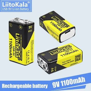 1-20PCS LiitoKala USB-9V 1100mAh li-ion Baterijas Tips-C USB 6F22 9V Bateriju, RC Helikoptera Modelis Mikrofons Rotaļlietas