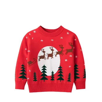 Bērnu Priecīgus Ziemassvētkus Džemperis Rudens Boy & Girl Apģērbu Karikatūras Drukāt garām Piedurknēm T-krekls Bērnu Ikdienas Kokvilnas Džemperis