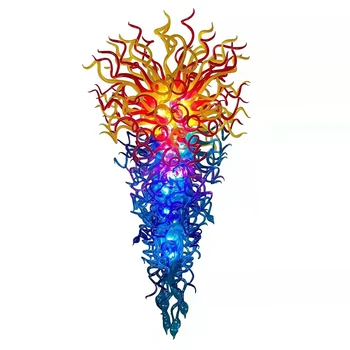 Ilgi Kulons Lampas Moderns, Krāsains Ar Roku Pūstā Stikla Lustras Apgaismojums