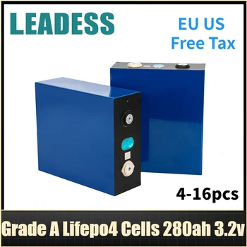 LEADESS LFP Šūnas augstas kvalitātes Litija dzelzs fosfāta akumulatoru 3.2 V 280ah 6000 ciklu LiFePO4 mājsaimniecības Ar Stud Busbar