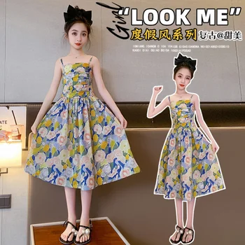 Vasaras Kleitas Meitenēm 4-16 Gadi, Meitene Elegants Puse Kleita 2023 Jauns Bērnu Apģērbu Bezmaksas Piegāde korejiešu Stila Kleita