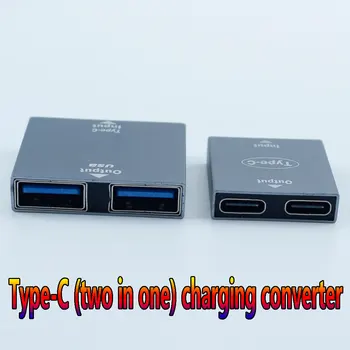 1gb Mobilo tālruni, ātra uzlāde, interfeisa tips-c viena sadalīt 2 adapteri USB 2 Tipa-C pievienojiet 1/2 uzlādes konversijas nodaļas vadītājs