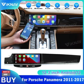12.3 collu Android12 Auto Radio Porsche Panamera 2011-2017 Auto GPS Navigācijas Multimediju Atskaņotājs, Bezvadu Carplay DSP