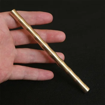 Jaunu Bambusa Formas Rokām darinātas Misiņa Metāla Gēla Pildspalva Skolas Kancelejas High-end Biroja Paraksts Pildspalvu Taktiskās Pildspalvu