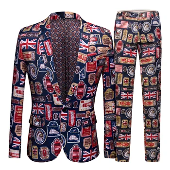 Vīriešu iespiesti uzvalks modes iespiesti vīriešu jaka jaunu 2021 uzvalks jaka Amerikāņu Karogu iespiesti žakete Bule Britu Karoga
