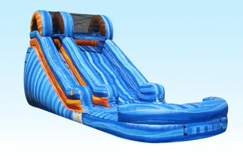 14FT Augstums Blue Crush PVC Piepūšamās Ūdens Slide - Izmēri: 27 x 11 x 14 pēdas (8.2 x 3.4 x 4,3 m) - S34