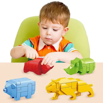 Kong IQ Smadzeņu Ķircinātājs LuBan Burvju Cubo Bloķēšanas Dzīvnieku Bloki Puzzle Montessori Savienojas Intelektuālo Attīstību Ming Rotaļlietas Bērniem