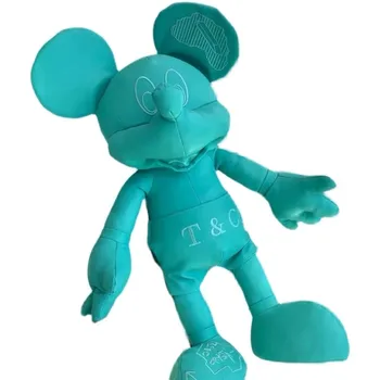 Disney Anime Multfilmu Blue Mickey Plīša Modes Auduma Arge Lelle Piemiņas Limited Edition Bērnu Dāvanu 47cm