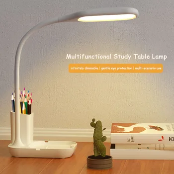 Krāsaina Dzīve Studiju Galda Lampa LED Trīs Krāsas Komutācijas Bērnu Mācību Galds Gaismu Uzlādējams Touch Dimming
