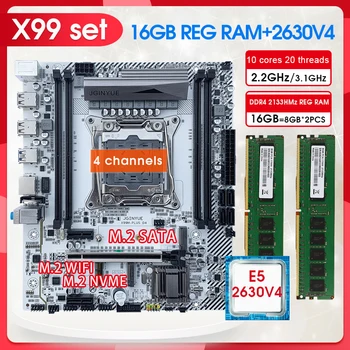JGINYUE X99 Mātesplati Komplekts Xeon E5 2630 V4 Procesors 16.G(2*8) 2133 MHz DDR4 ECC RAM Atmiņas LGA 2011-3 Nvme SATA M. 2 Interfac
