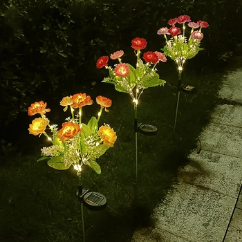 Āra Dekoratīvie Orhideju Ainavu Lampas Rožu Ūdensizturīgs Nakts Gaismas Ziedos 7 Zāliena Mājas Saules Vadītāji Dārza Āra Gaismas