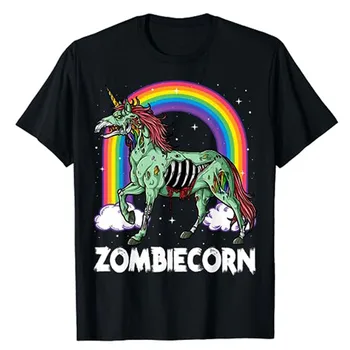 Zombiecorn Zombiju Unicorn Halloween Kostīms Sievietēm, Meitenēm Varavīksnes T-Krekls Dāvanas Mītisks, Maģisks Fantasy Radības Grafiskais Tee Augšu