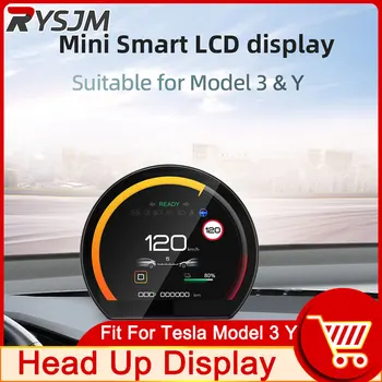 Mini HUD Spidometrs der Tesla Model 3 Y Auto Mērītājs ar LCD Ekrānu, Nobraukums Ātrums Durvis, Informatiom Digitālā Paneļa Displejs