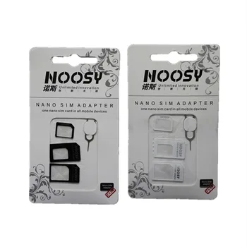 10Sets 4 1 Noosy Nano Sim Kartes Adapteri + Micro Sim Kartes Adapteris + Standarta SIM Kartes Adapteri IPhone