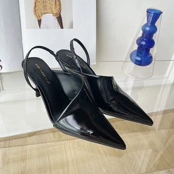 Vasarā Karstā Pārdošanas Norādīja Toe Augstiem Papēžiem Kurpes Atpakaļ Siksnas Sieviešu Sandales Jaunas Modes Elegent Sandalias Vintage Zapatos Mujer